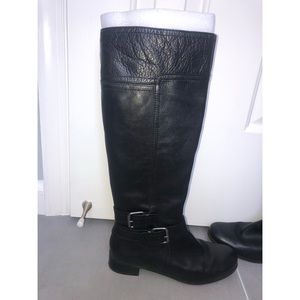 Nine West Sassy Franr Round Toe Leather Boots